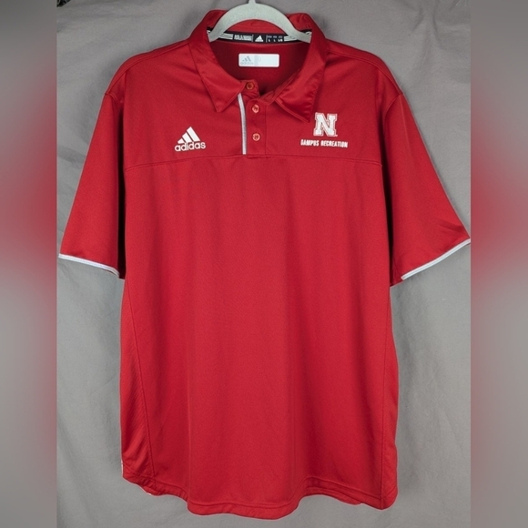 Adidas Nebraska Huskers campus recreation size large NWT polo - Picture 1 of 14